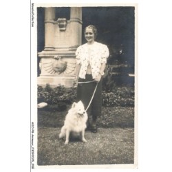 AXOP8-0884-ANIMAUX - Femme et chien samoyede