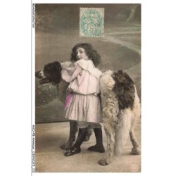 AXOP8-0912-ANIMAUX - Fillette et chien saint-bernard
