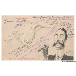 BK-BFP1-0472-ANIMAUX - Chien  - Levrier - Malespine - Rastaquouere - le chien de prix qui pose son maitre