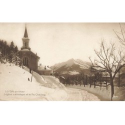 SUISSE VAUD -28776 LEYSIN EN HIVER EGLISE CATHOLIQUE PIC CHAUSSY