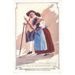 SUISSE -MK44017 VEVEY VIEUX ET VIEILLE CARTE OFFICIELLE DE LA FETE DES VIGNERONS