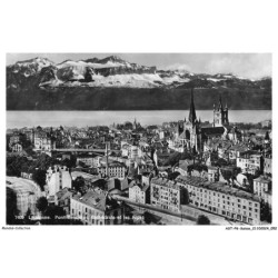 ASTP6-0349-SUISSE - LAUSANNE - Pont bessières cathédrale et les alpes