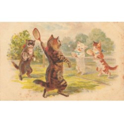 CHATS -MK43624 QUATRES CHATS QUI JOUENT AU TENNIS