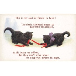 CHATS -MK40186 DEUX CHATONS QUI JOUE TIRE A LA FICELLE