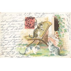 CHATS -MK39953 CHATONS CHAISE EN BOIS