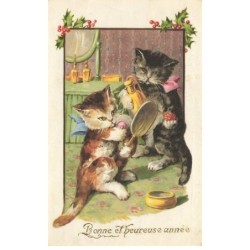 CHATS -MK41531 BONNE ET HEUREUSE ANNEE CHATS PARFUM
