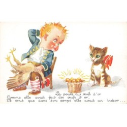CHATS -MK41513 CHAT ENFANT POULE AUX OEUFS DOR