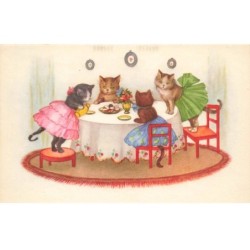 CHATS -MK40002 BIS CHATS HUMANISER HABILLE ROBES A TABLE