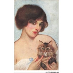 AV-BFP2-0749 - ANIMAUX - G. Hervé - Doux Amis - Chat dans les bras d'une femme