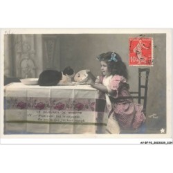 AV-BFP2-0754 - ANIMAUX - Chat - Le déjeuner de Minette n°IV