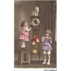 AS-BFP1-0038 - Animaux - CHAT - horloge - Cachet Militaire Anvers