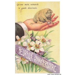 BK-BFP1-0475-ANIMAUX - Cochon - Qu'une main veinarde te guide desormais - heureux anniversaire