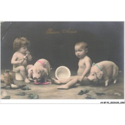 AV-BFP2-0733 - ANIMAUX - Cochons près de bébés sur des pots de chambre