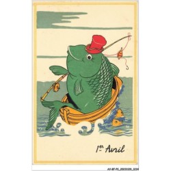 AV-BFP2-0804 - ANIMAUX - Poisson pêchant dans une barque - 1er avril
