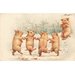 COCHON -FG56644 GROUPE DE COCHONS QUI DANSENT T S AMUSENT