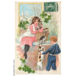 CD-BFP1-1040-CHAT - Famille - Chat et chiens