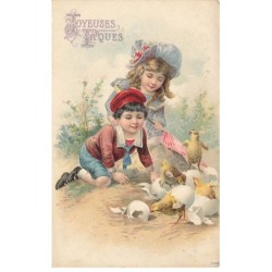 OISEAUX -MK46735 POUSSINS ET DES ENFANTS