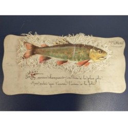POISSONS -FG45607 POISSON FISH CHARMANT CELLULOID 1 ER AVRIL AJOUTIS SUPERBE