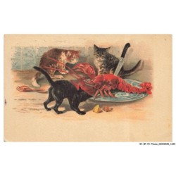 BY-BFP2-1132-CHAT - TROIS CHATON ET LE HOMARD