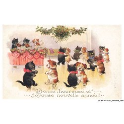 BY-BFP2-1113-CHAT - BONNE - HEUREUSE - ET JOYEUX NOUVELLE ANNEE - BARNES
