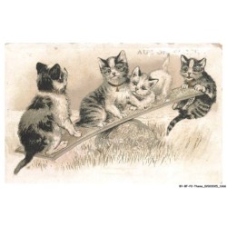 BY-BFP2-1119-CHAT - AU BON MARCHE - CHATS SUR UNE PLANCHE QUI BALANCE