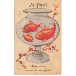 POISSONS AB-MK322 1 ER AVRIL POISSONS ROUGE DANS UN BOCAL