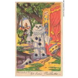 BY-BFP2-1084-CHAT - PAILLASSE - RIS DONC PAILLASSE - CHAT PIERROT