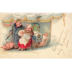 COCHON -MK41590 FAMILLE COCHONS HUMANISES LANDEAU BEBE