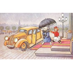 CHATS -MK40142 CHATS HUMANISER ROBE ET COSTUME VOITURIER PARAPLUIE AUTO VOITURE