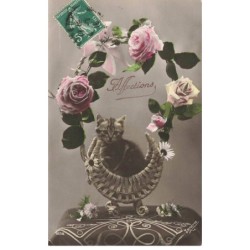 CHATS -MK39781 AFFECTIONS CHATONS PANIER FLEURS