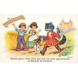 CHAT -MK33256 BONNE FETE CARTE FANTAISIE CHAT BOTTE