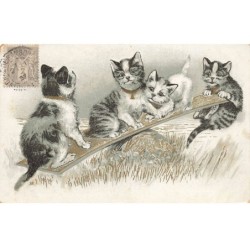 CHAT -35229 CHATS CAT KATZE 4 CHATS SUR UNE BALANCOIRE