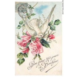BK-BFP1-0381-ANIMAUX - Bon pour 365 jours de bonheur - oiseau - fleurs