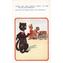 CHAT -35296 CHATS CAT KATZE CHATS NOIR BLACK LA CHANCE D ETRE CELIBATAIRE HUMOUR