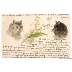 BK-BFP1-0403-ANIMAUX - Portrait de chat - fleurs