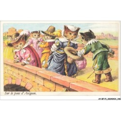 AY-BFP1-0174-CHAT - SUR LE PONT D'AVIGNON - Chats habillés