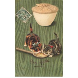 CHATS -MK39900 BON APPETIT CHATONS CUILLERE EN BOIS
