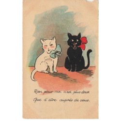 CHATS -MK34341 CAT KATZE BLACK WHITE RIEN POUR MOI N EST PLUS DOUX QUE D ETRE AUPRES DE VOUS