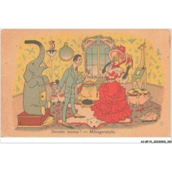 AS-BFP1-0097 - Animaux - Humour - Cochon, éléphant et girafe - Dernier bateau - Ménageristyle