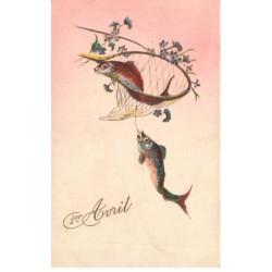 POISSONS AC-MK850 1 ER AVRIL DEUX POISSONS EPUISETTE ET HAMECON EDIT MGA 532