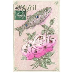 POISSONS -MK52825 1 ER AVRIL POISSON FLEUR AJOUTIS GAUFREE