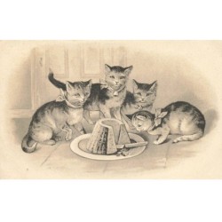 CHATS AI-DC937 CHATS AUTOUR D UN GATEAU