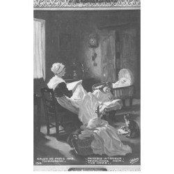 CHATS AC-MK893 SALON DE PARIS 1912 THIBAUDEAU FEMME FILLETTE ET UN CHAT