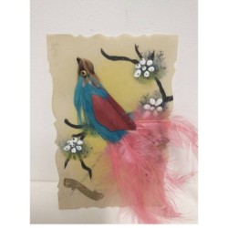 OISEAUX -FG54695 AJOUTIS PLUME CELLULOID PEINT A LA MAIN