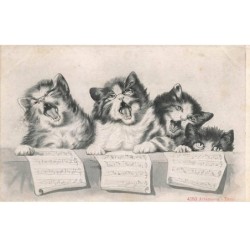 CHATS -MK39985 CHATS QUI CHANTENT NOTES DE MUSIQUE LUNETTE