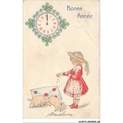 AS-BFP1-0067 - Animaux - Cochon - Bonne année - Madeleine - Carte gaufrée