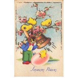 OISEAUX -MK46740 JOYEUSES PAQUES LAPIN CLOCHE POUSSINS AJOUTIS