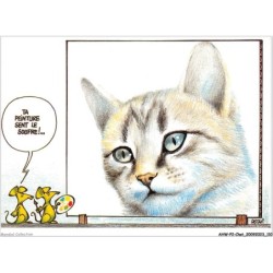 AHWP2-0196 - CHAT - les chats - illustrateur f castan - ta peinture sent le soufre !