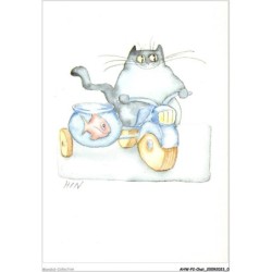AHWP2-0141 - CHAT - hin - ti mimite - dessin original de hin