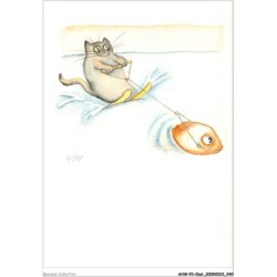 AHWP2-0161 - CHAT - hin - ti mimite - dessin original de hin